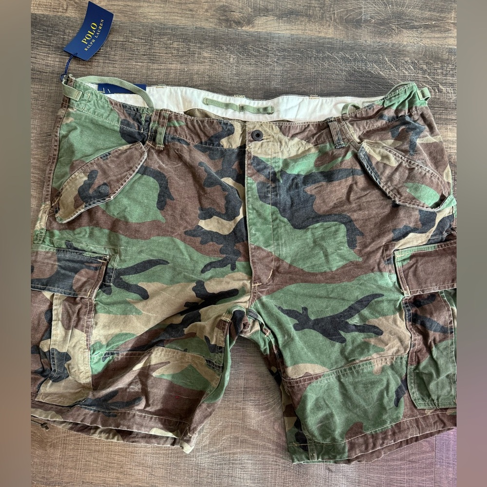 POLO RALPH LAUREN Men's Relaxed Fit Surplus Camo Cotton Cargo Shorts NWT